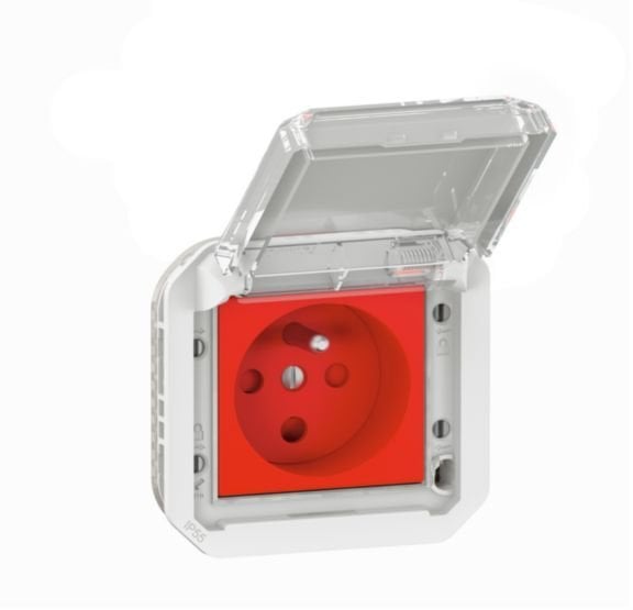 NOWE PLEXO 55 Gniazdo 2P+Z z blokadą zaciski śrubowe mechanizm 16A - 250V AC szare 069553L