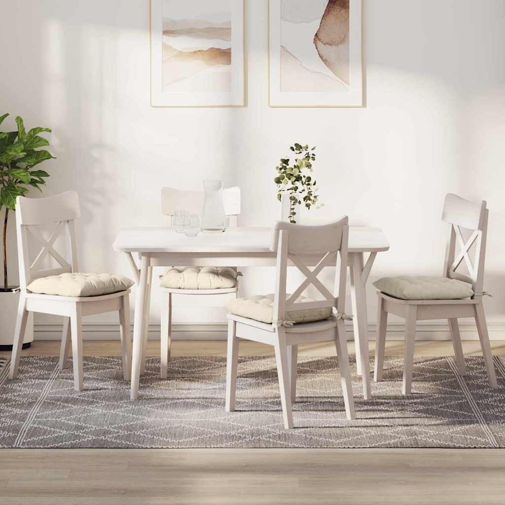 vidaXL Poduszki na siedziska 4 pcs Kremowy 40 x 40 x 6 cm