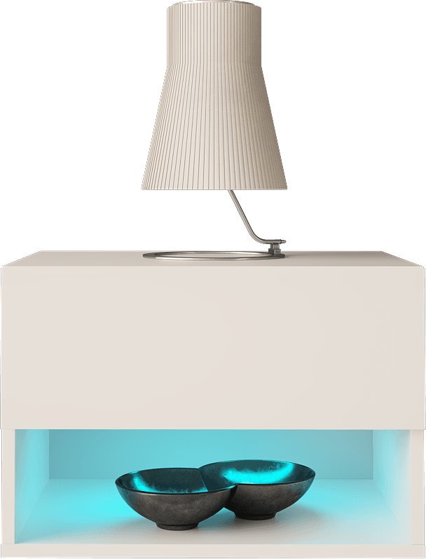 MEGSTYL SZAFKA NOCNA AIR 1 50cm BIAŁY MAT POLYSK + LED RGB