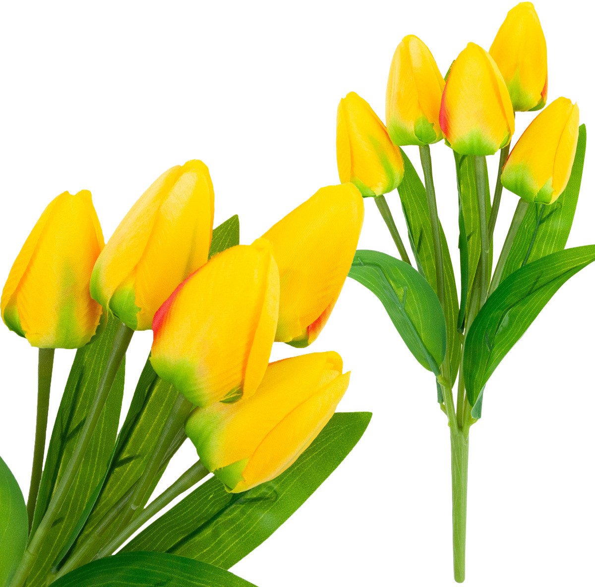 CV31225-2 TULIPAN BUKIET TULIPANÓW piankowych X5 ZÓŁTE TULIPANY SZTUCZNE W BUKIECIE