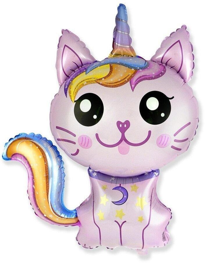 Balon foliowy 61cm Magiczny kot różowy