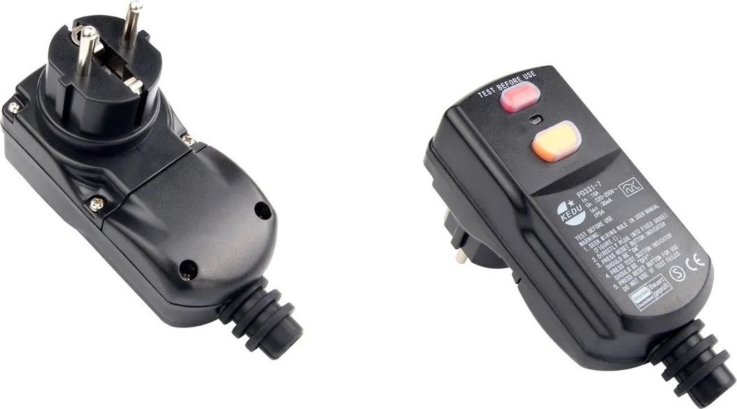 Różnicowka na gniazdko wtyczka ochronna z różnicówką przystawka kedu