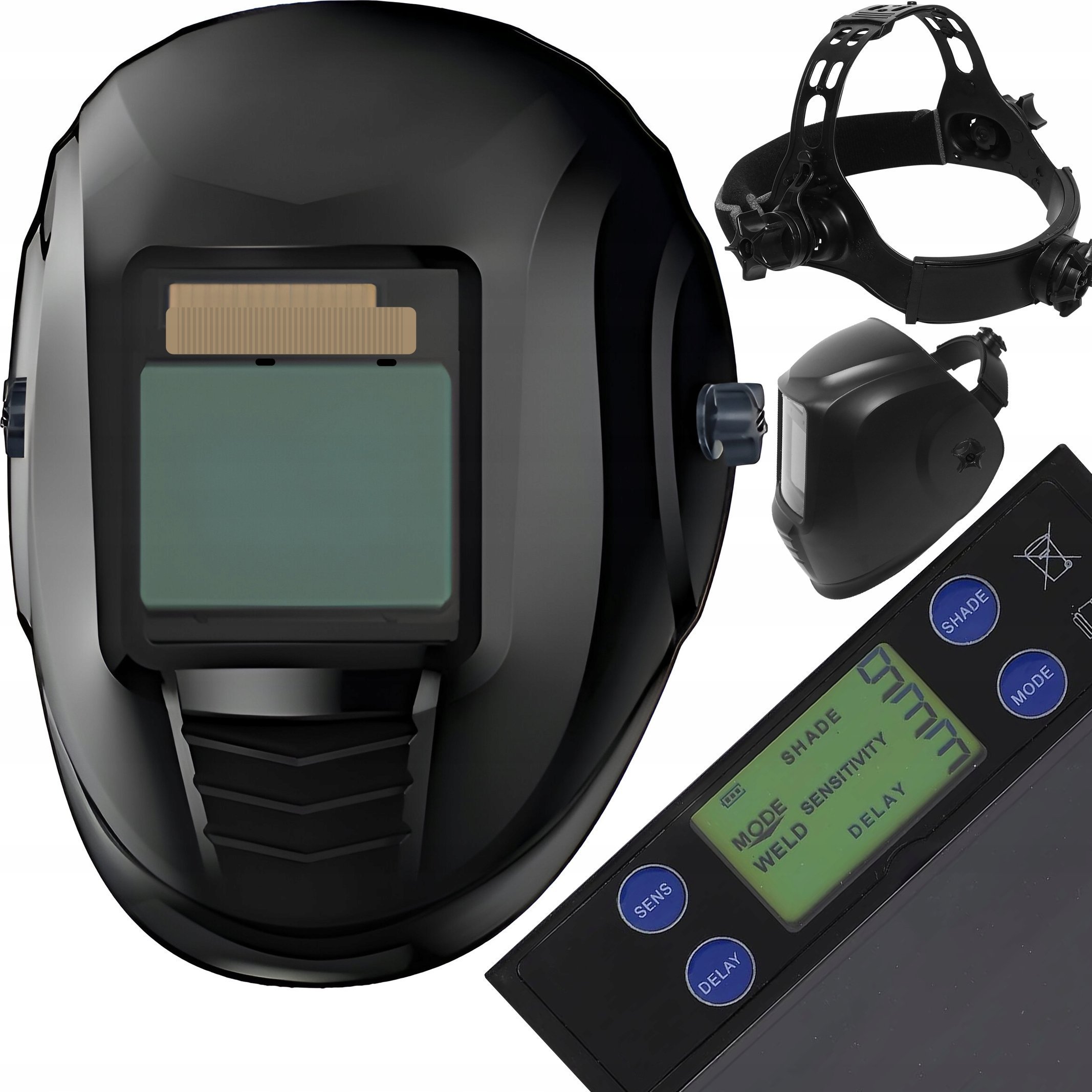 Maska spawalnicza samościemniająca z filtrem reg. full Bateria słoneczna/bat.CR2450 BLADE