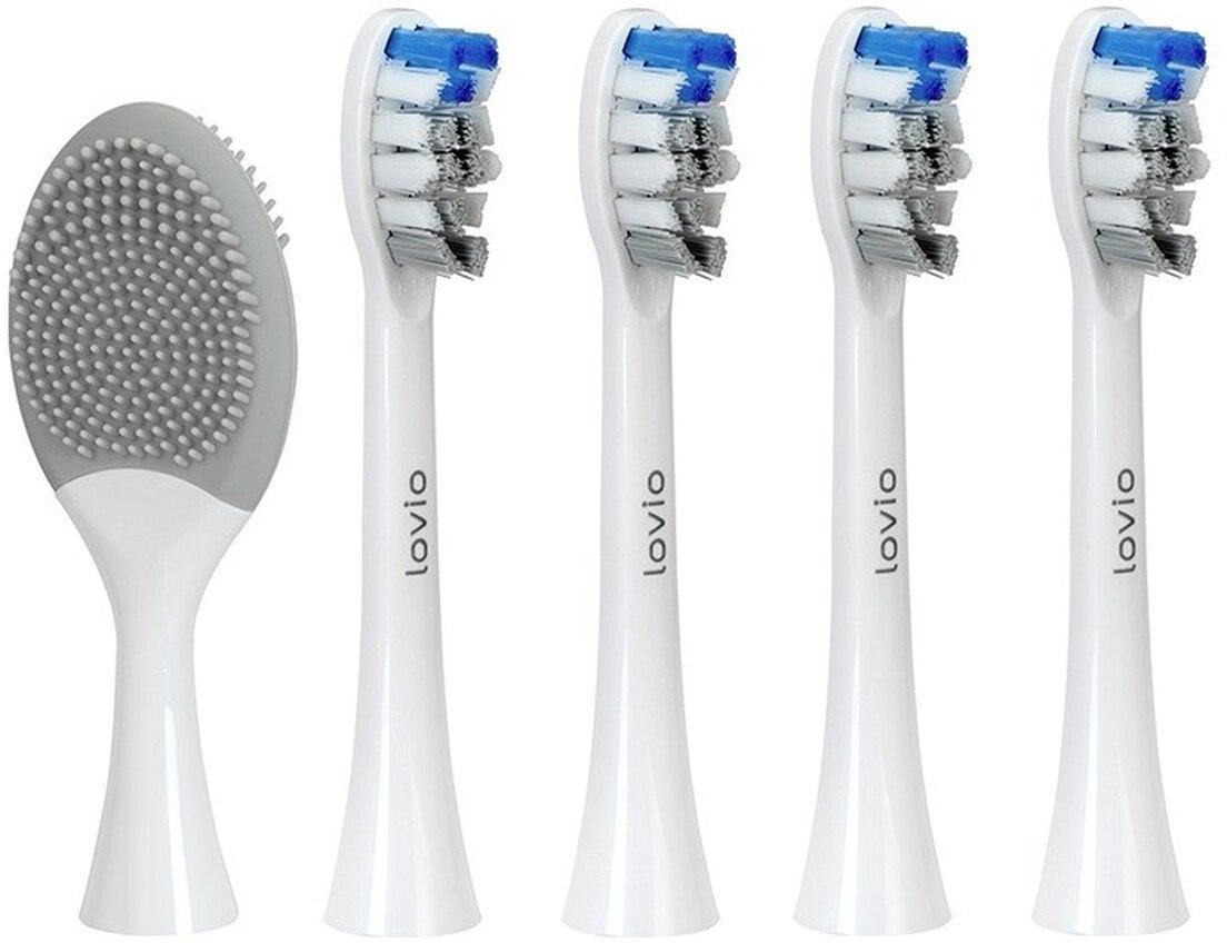LOVIO_SonicProtect PRO końcówki do szczoteczki średnia twardość Białe LVTB124WK-HM 5szt