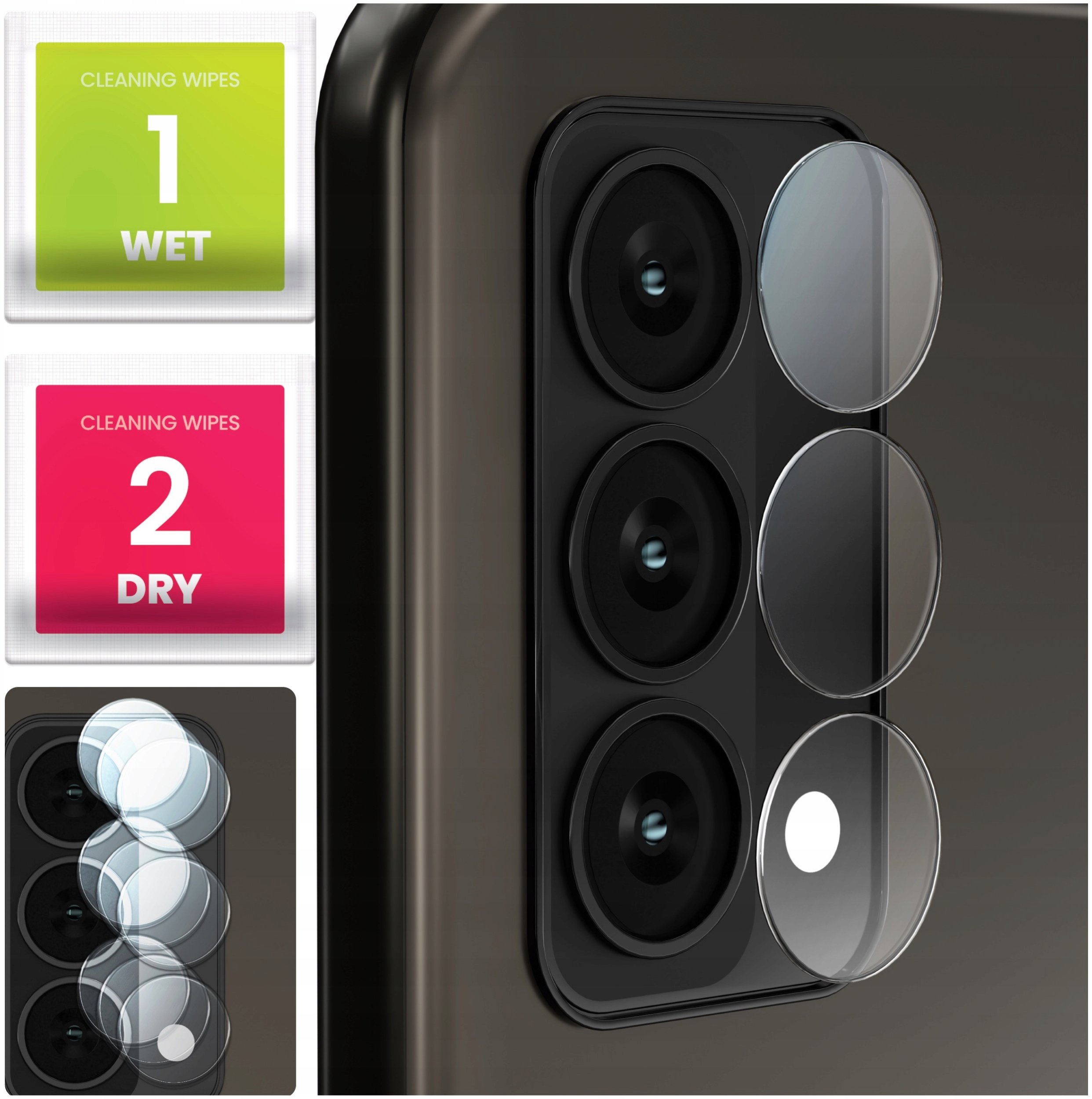 3-PAK Szkło Na Aparat Do Realme GT Master 5G (Hartowane, Na Obiektyw, 9H)