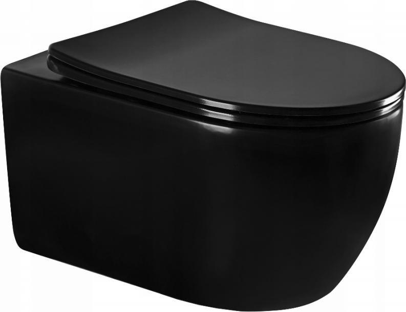 Miska WC Mexen Mexen Carmen miska wc Rimless z deską wolnoopadającą slim, duroplast, czarna mat - 30881085