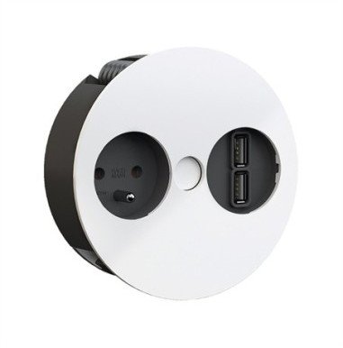 BACHMANN TWIST 1xUTE 1xUSB zasilanie ładowarki 2.0m AEH,RAL9010 30GE