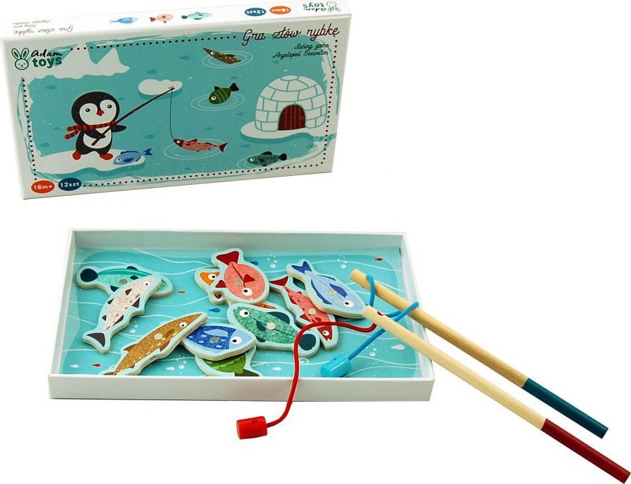 AdamToys Gra magnetyczna Pingwin na rybach