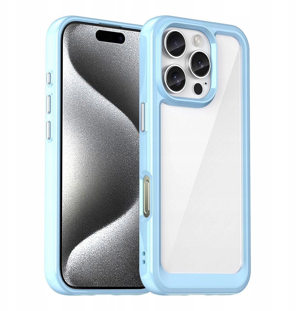 Etui Outer Space Case na iPhone 16e pokrowiec z elastyczną ramką - niebieskie