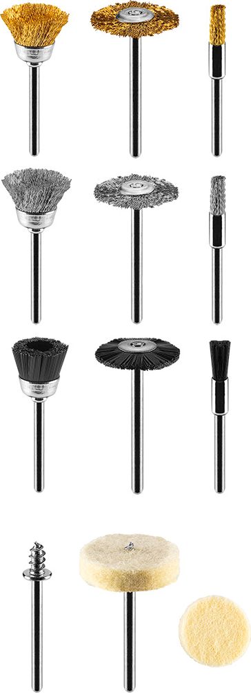 Graphite Akcesoria do miniszlifierki (Akcesoria do miniszlifierki, szczotki druciane, filce, zestaw 15 szt.)