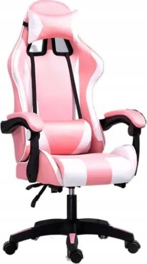 Krzesło biurowe ExtraLink EXTRALINK GAMING FOTEL GAMINGOWY BIUROWY OBROTOWY KUBEŁKOWY RÓŻOWO-BIALY G-525