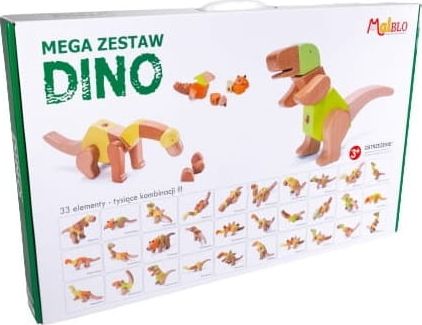 Malblo Klocki drewniane Mega zestaw Dino