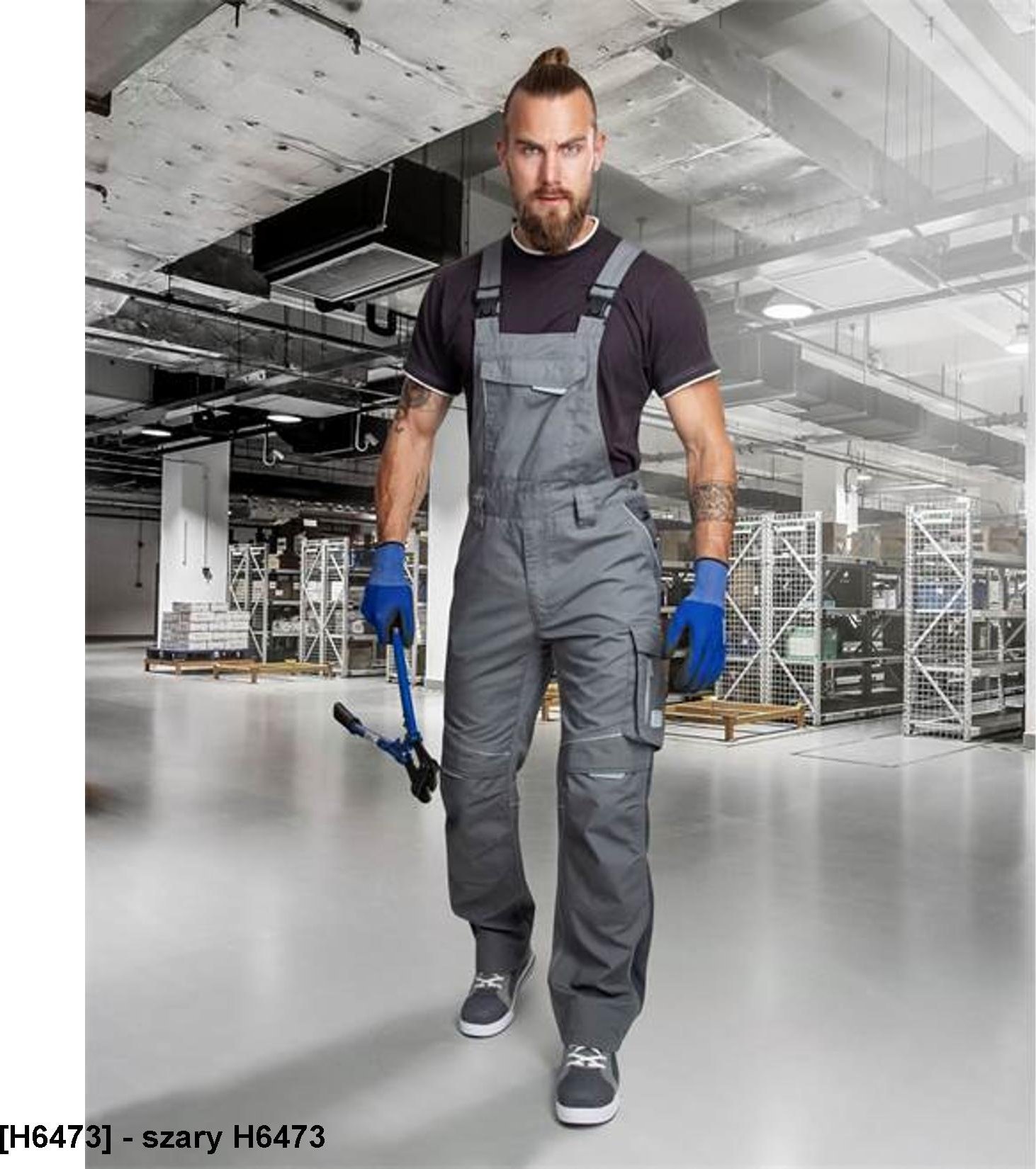 Ardon ARDON URBAN+ - Spodnie ogrodniczki ARDONURBAN+ khaki skrócone - szary H6473 L