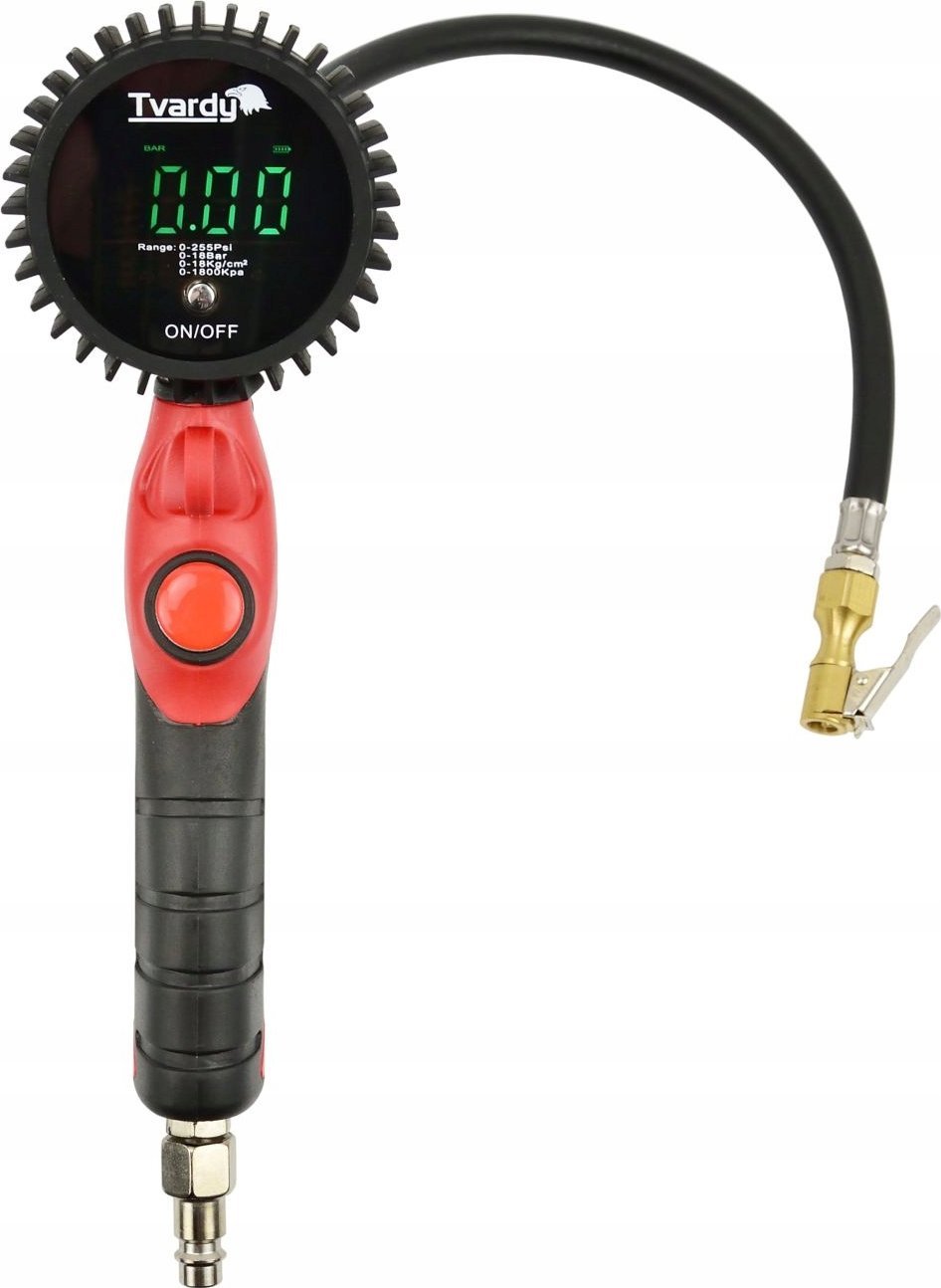 Tvardy Profesjonalny pistolet do pompowania kół z cyfrowym manometrem LED 0-18bar (20)