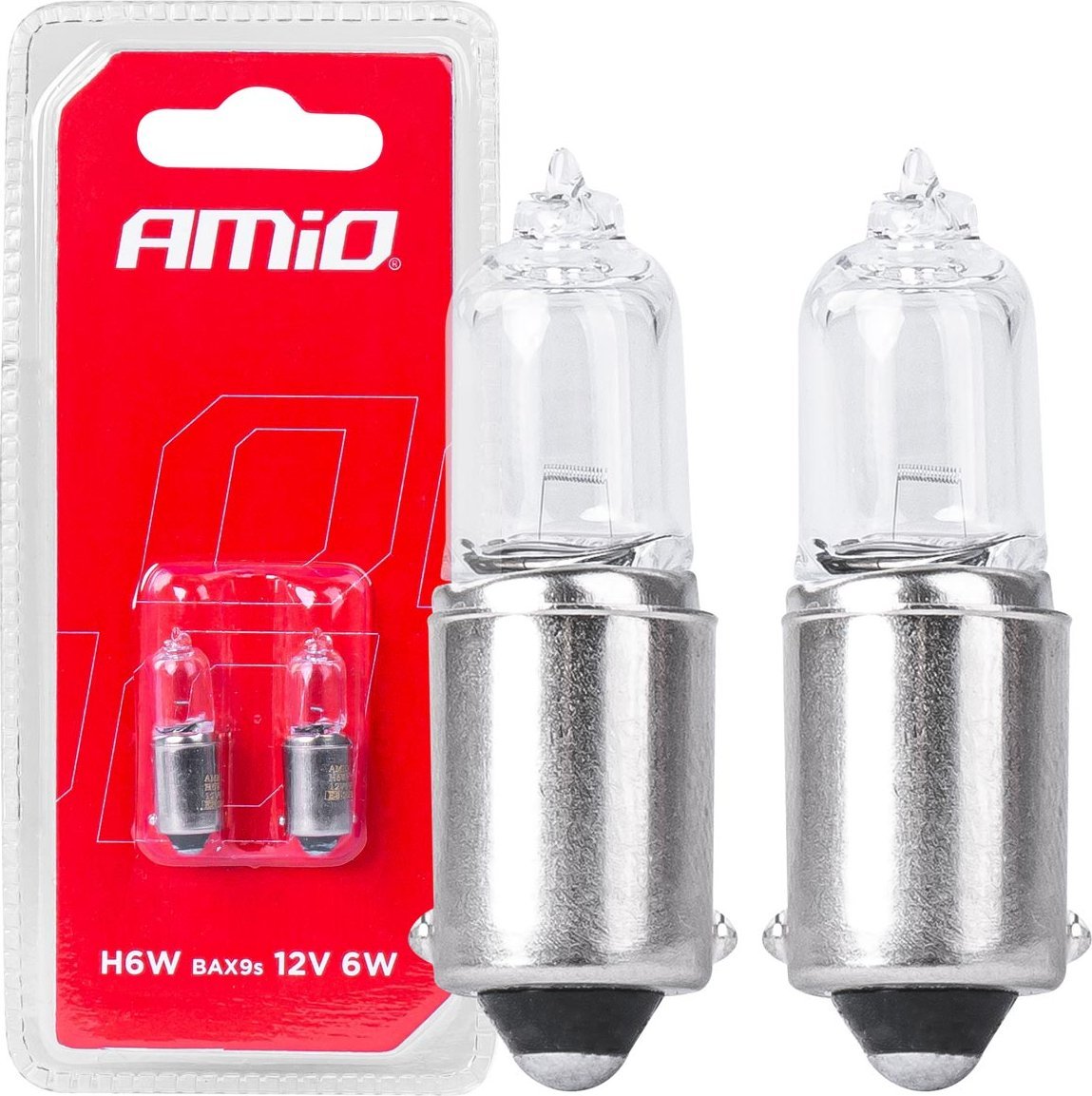 AMiO Żarówki halogenowe h6w 12v 6w bax9s 2szt. blister amio-03355