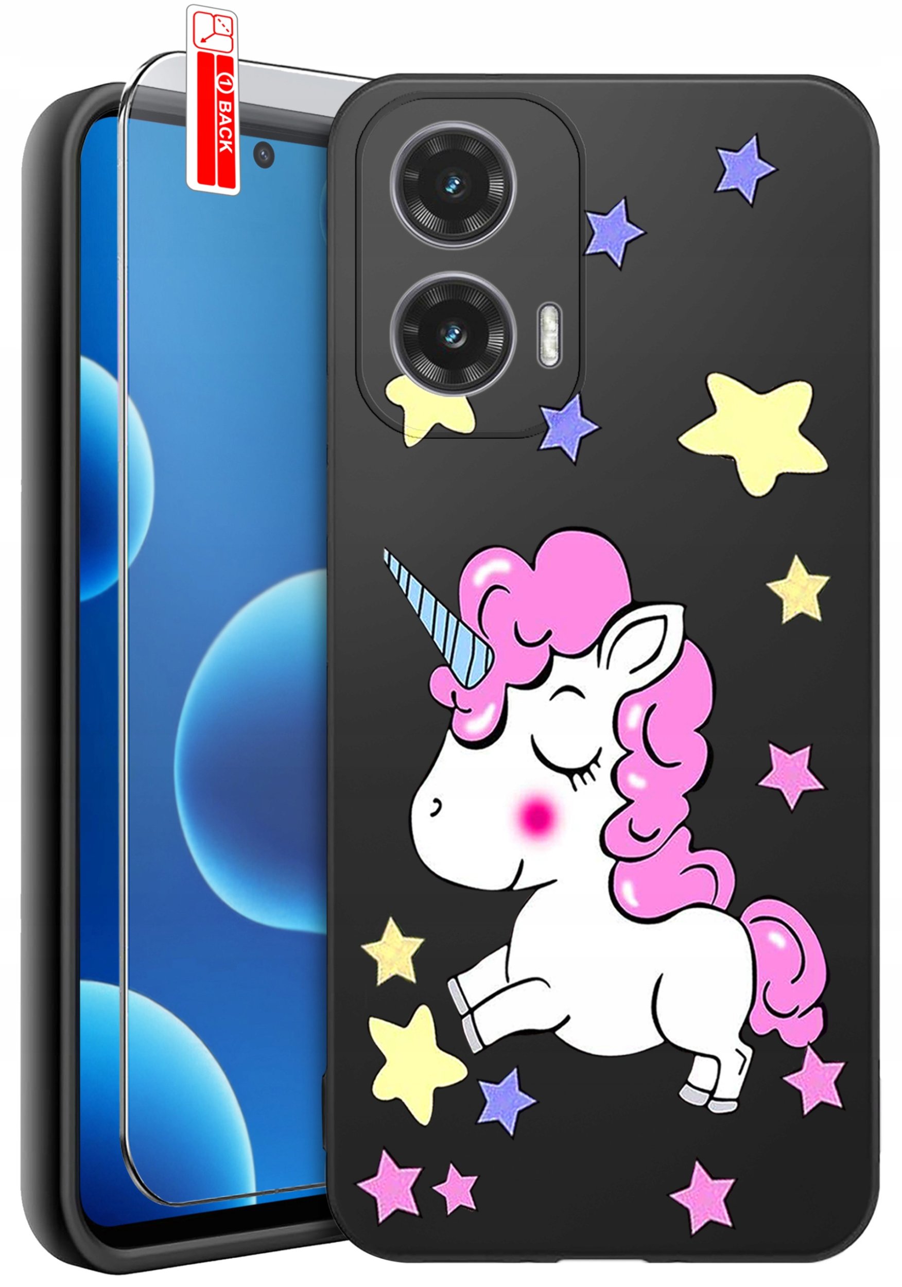 ETUI do Motorola Moto G45 5G | WZORY | SILIKONOWE MATT CASE + SZKŁO 9H