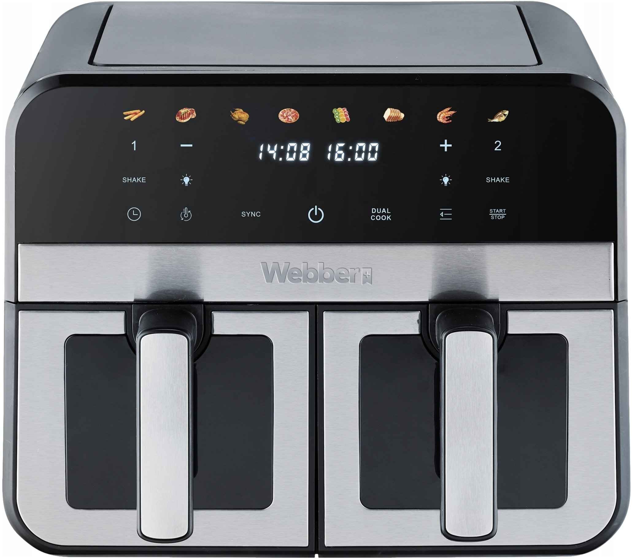 FRYTKOWNICA BEZTŁUSZCZOWA PODWÓJNA AIR FRYER DWUKOMOROWA Ceramiczna WEBBER