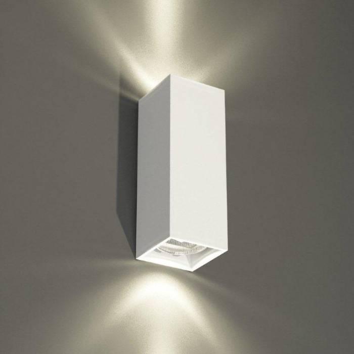 Kinkiet Shilo Kinkiet LAMPA ścienna OZU 7464 Shilo prostokątna OPRAWA przyścienna metalowa biała