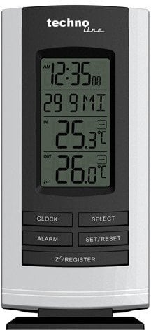 Technoline WS 9180, Black, White, Indoor thermometer, Outdoor thermometer, Thermometer, Thermometer, Plastic, °C