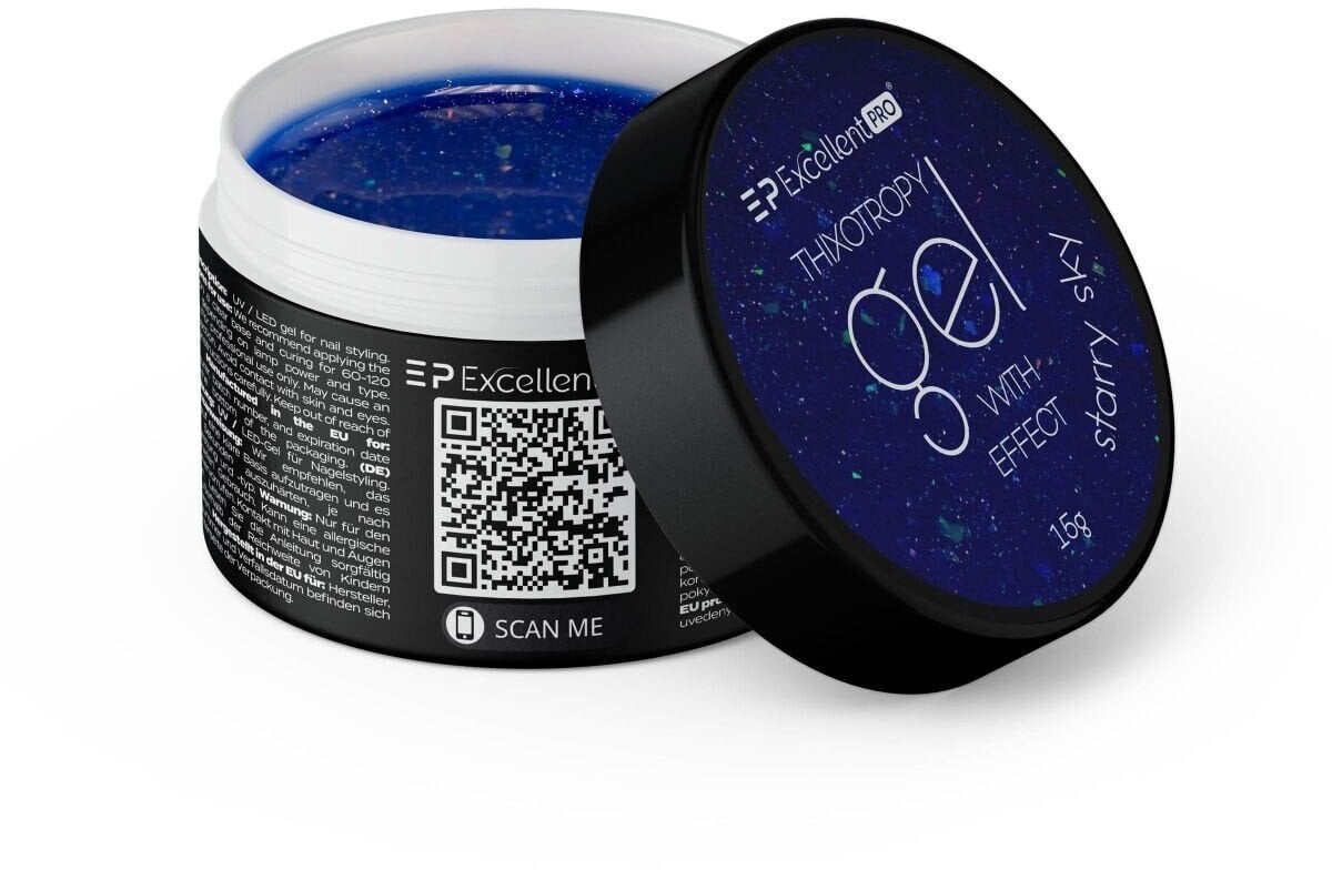 Excellent PRO Thixotropy Gel With Effect żel budujący Starry Sky 15g
