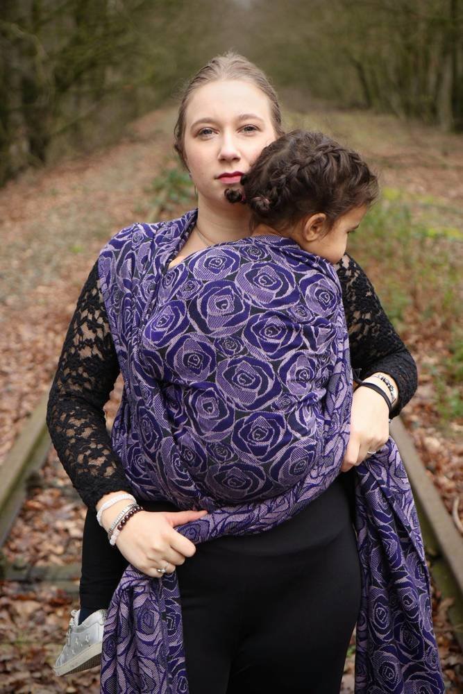 Yaro Slings Chusta tkana Yaro Sling - Roses Duo Violet Lilac Tencel Seacell 5 (4.2 m.)