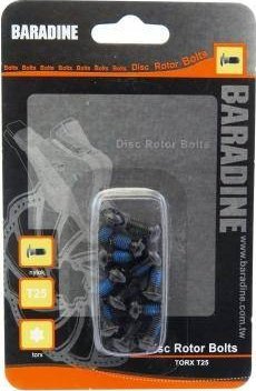 Baradine Śruby to tarcz hamulcowych RB-01 M5 10mm T25 TORX kpl. 12 szt kolor czarny Uniwersalny