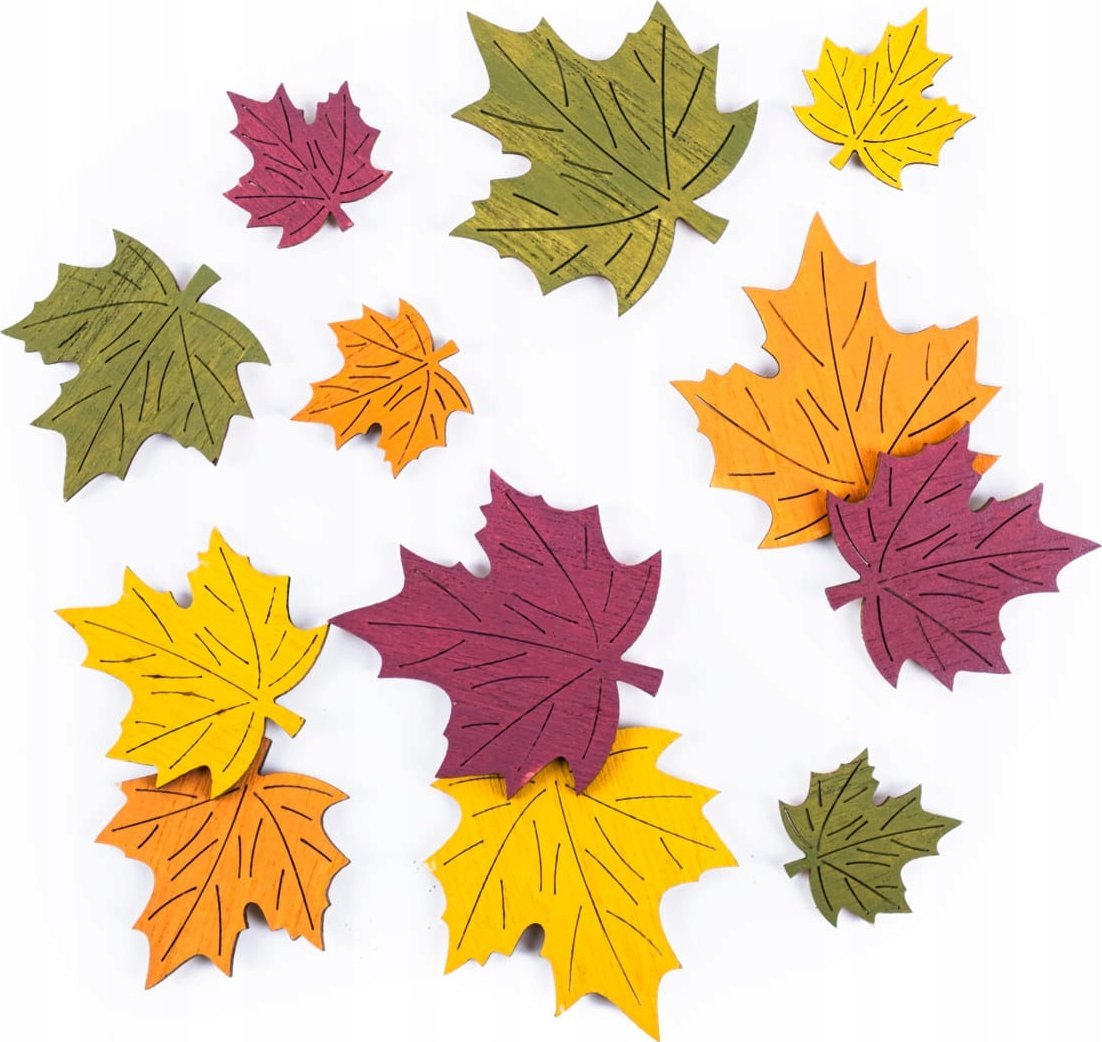 Titanum Drewniane li¶cie klonu 4 kolory 12szt