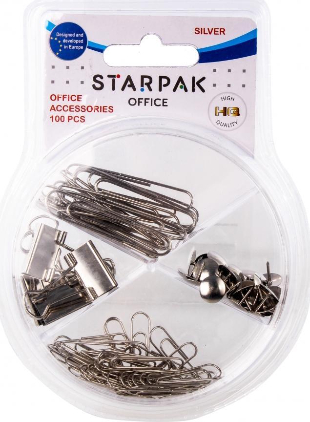 Starpak AKCESORIA BIUROWE 100SZT SILVER OFF STK B/C12/96