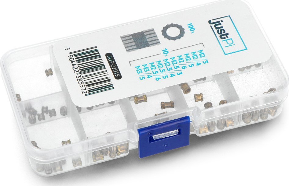 JustPi Mosiężny gwint - insert do druku 3D - różne rozmiary - zestaw 100 sztuk - justPi}