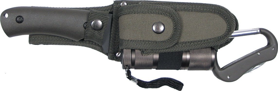 MFH NÓŻ ZESTAW OLIWKOWY PLASTIKOWY UCHWYT POCHWA