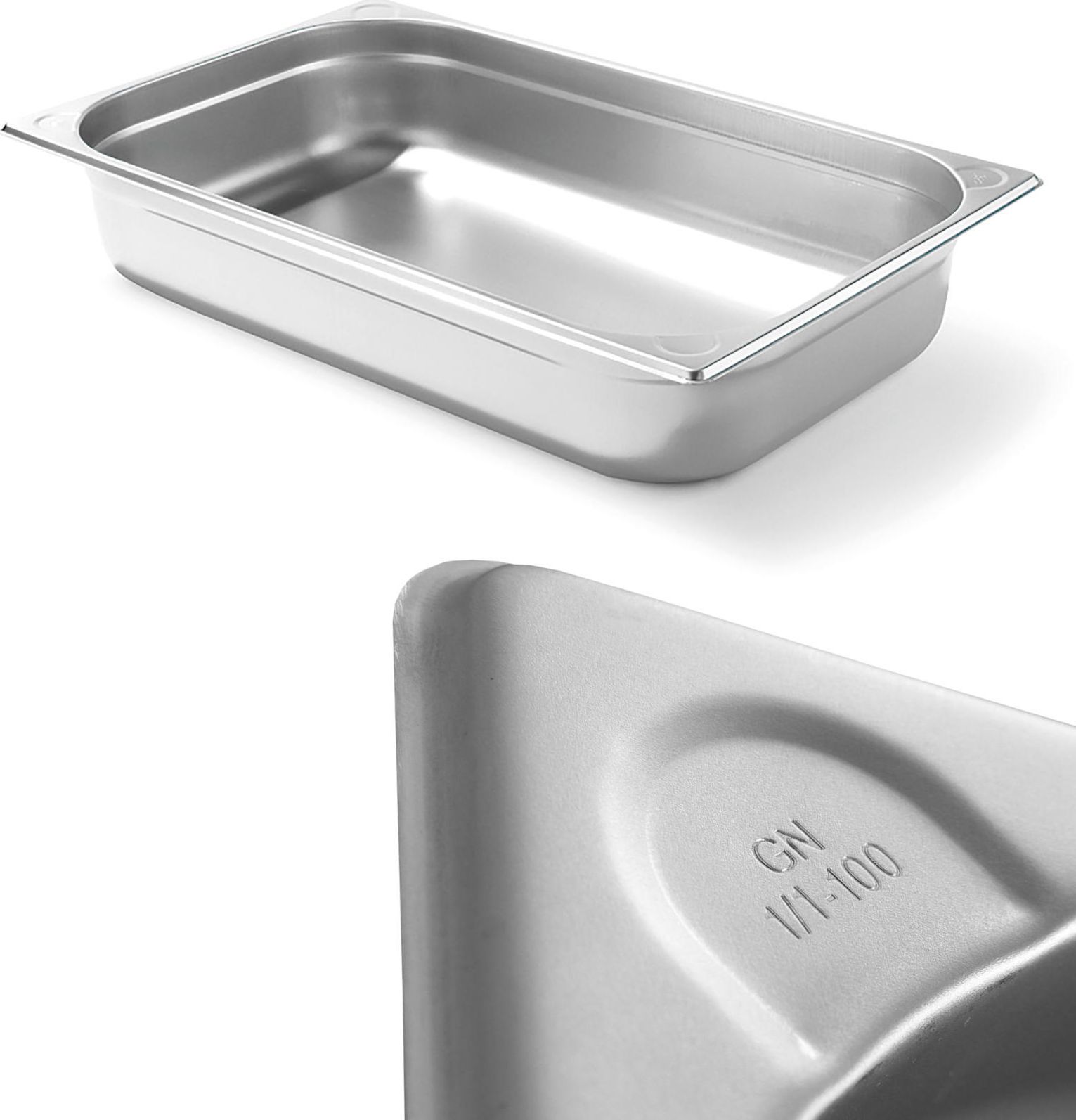 Hendi Pojemnik GN 1/1 stalowy Kitchen Line wys. 100 mm - Hendi 806135 Pojemnik GN 1/1 stalowy Kitchen Line wys. 100 mm - Hendi 806135