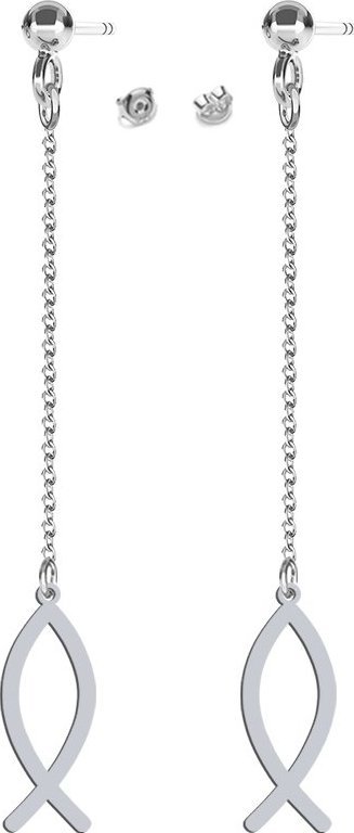 MEJK Jewellery Kolczyki Srebrne Ryba Ichtys