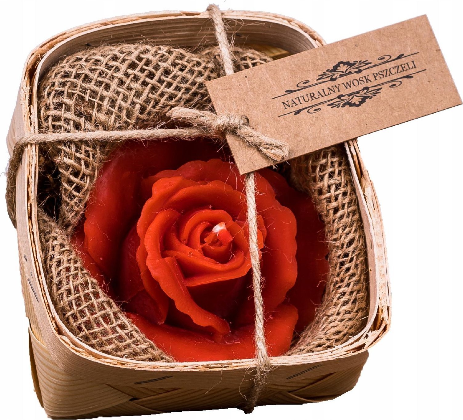 Łysoń Świeca z wosku pszczelego róża pąk czerwona (s204-CZ) - s204-CZ