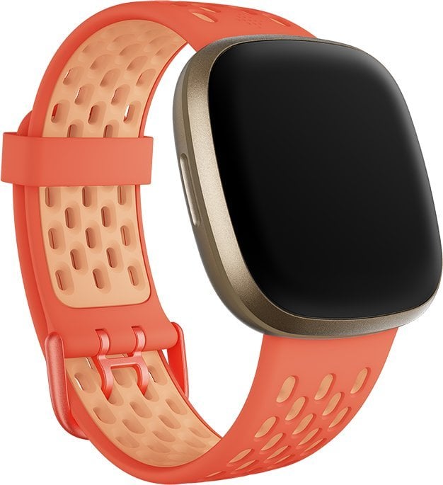 Fitbit Fitbit FB174SBCRPKL, Band, Smartwatch, Orange, Pink, Fitbit, Sense & Versa 3, Aluminium, Silicone