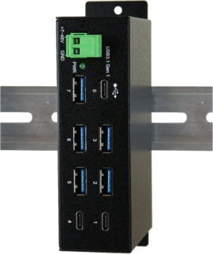 Exsys EXSYS EX-1196HMS 7-portowy USB 3.2 Gen1 HUB C-Buchse, ochrona przeciwprzepięciowa 15KV ESD