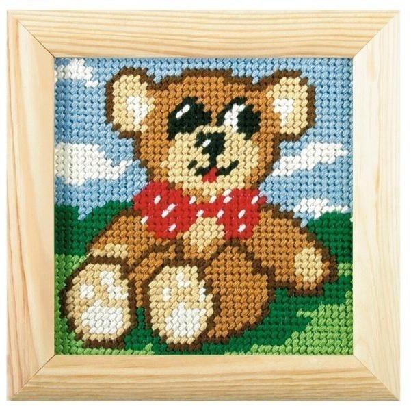 Haft z ramką. Moje pierwsze wyszywanie - Miś