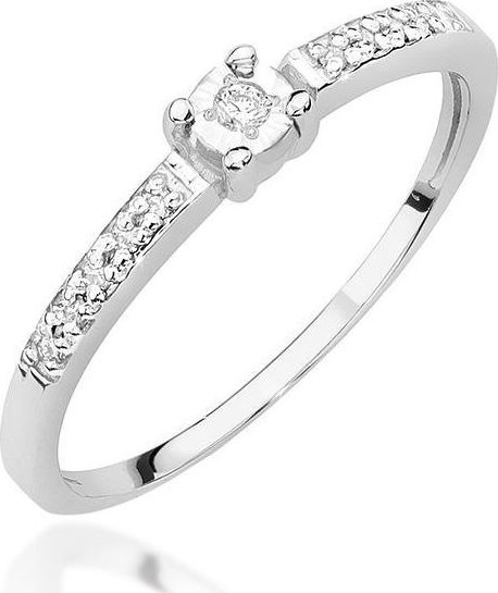 Best Diamonds złoty pierścionek z brylantem 0.07ct 18