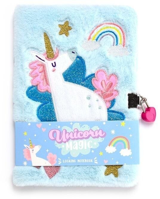 Pluszowy notatnik zamykany z kłódką Jednorożec