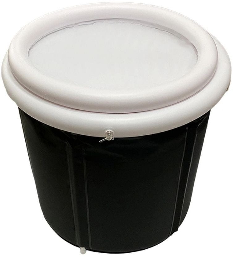 Składana przenośna dmuchana wanna balia do kąpieli 75 x 80 cm czarna