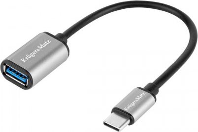 Adapter USB Kruger&Matz USB-C - USB Srebrny (KM1246)