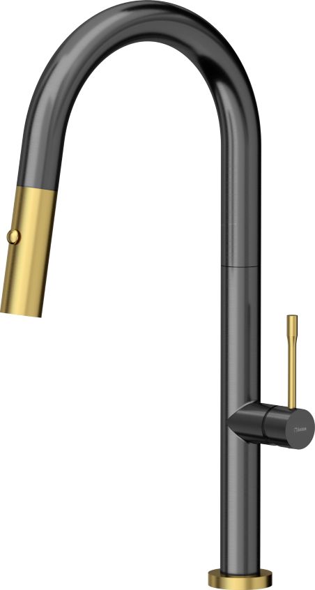 Bateria kuchenna Quadron Felicity T Line SteelQ stojąca grafitowy metal ze złotym wykończeniem (84818011)