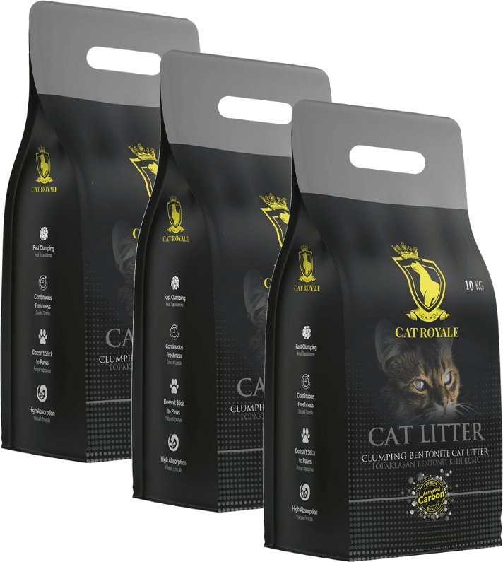 Żwirek dla kota Cat Royale Cat Royale Activated Carbon żwirek bentonitowy 30kg (3x10kg)