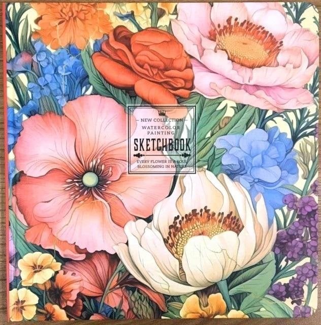 Teka Szkicownik 200x200 24K gładki Kwiaty FRESH