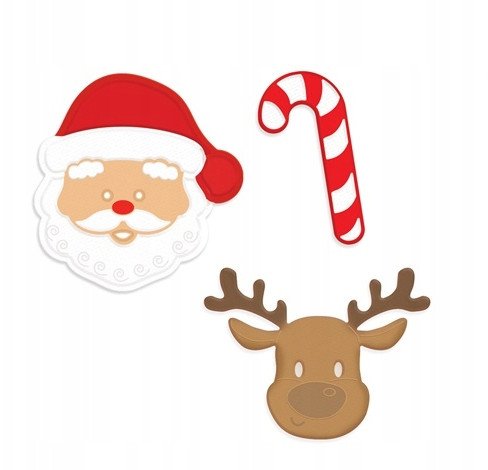 Zestaw wykrojników - Mikołaj i renifer 3szt