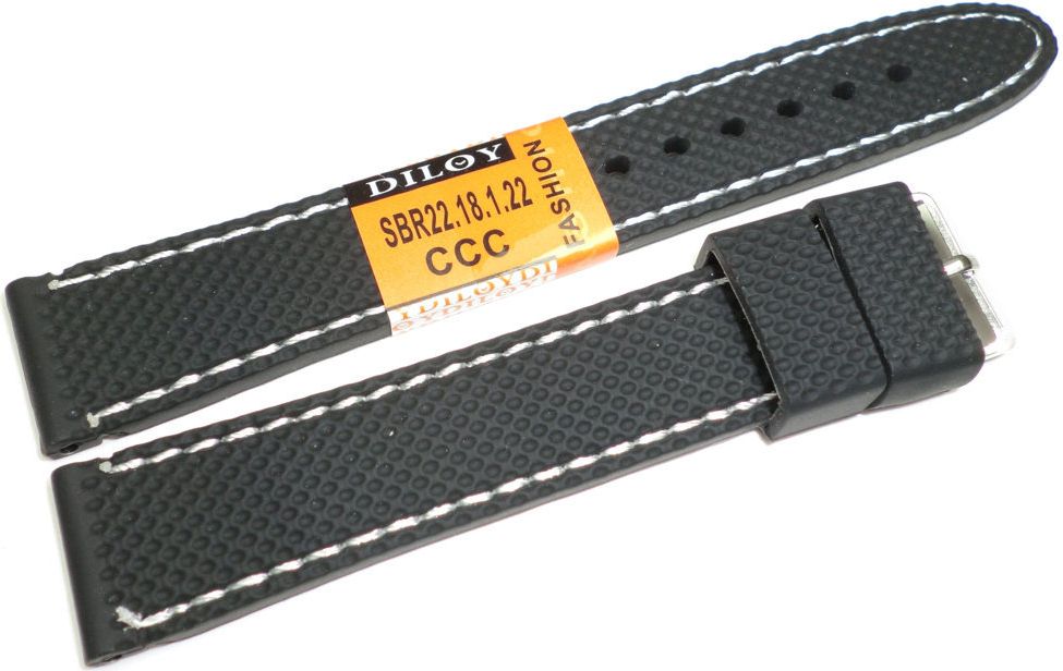 Diloy Silikonowy pasek do zegarka 18 mm Diloy SBR22.18.1.22