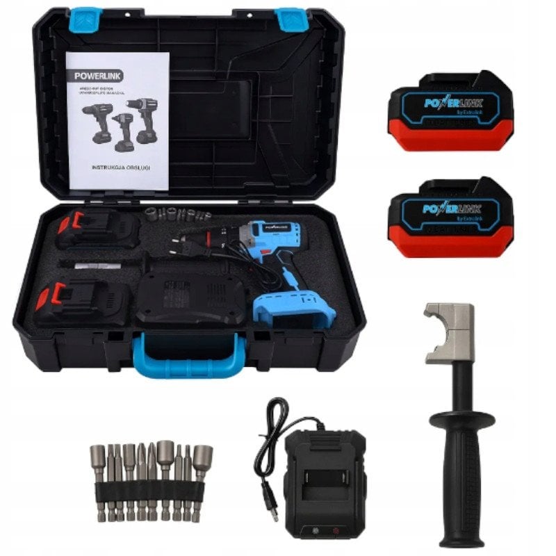 EXTRALINK POWERLINK AKUMULATOROWA WIERTARKO-WKRETARKA UDAR Z RACZKA PWL-06 13MM 20V 2X4AH