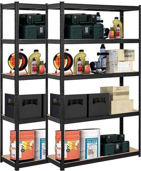 Springos Regały metalowe 2 szt. z 5 półkami 180x90x40cm 875kg do garażu, piwnicy UNIWERSALNY