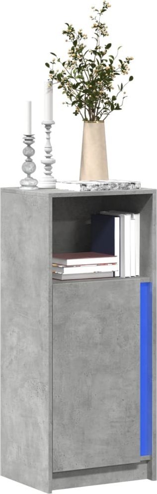 vidaXL Szafka z LED, szarość betonu, 42,5x34x100 cm