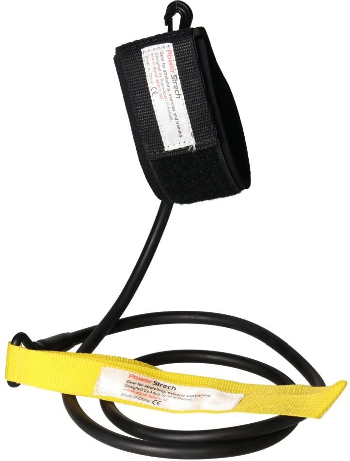 AQUA-SPORT POWERSTRECH DRYLAND SET YELLOW RESISTANCE GUMA DO ĆWICZEŃ NA LĄD Z UCHWYTEM I PASKIEM NA KOSTKI AS32080