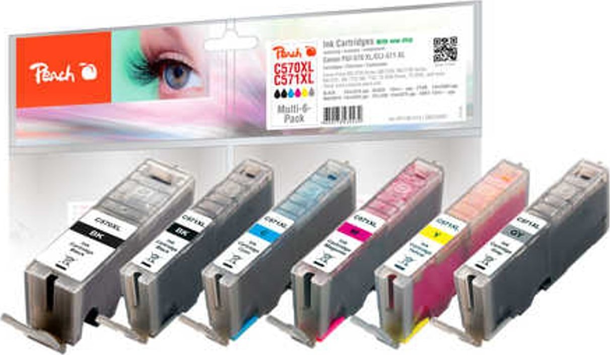 Peach Peach PI100-313 nabój z tuszem Czarny fotograficzny, Cyan fotograficzny, Szary fotograficzny, Magenta fotograficzna, Zdjęcie w kolorze żółtym